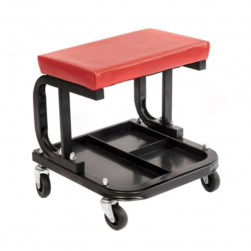 Oypla Heavy Duty Garage Stool Rolling Mechanics Chair Crawling Seat