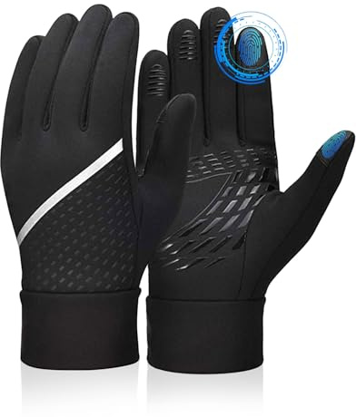 GEEKEO Guanti Termici Bambino Invernali,Guanti Calcio Bambino Invernali Touch Screen,Antiscivolo Impermeabili Guanti Sportivi per Bambini Ragazze Ragazzi Allenamento Calcio Bici Corsa Sciare
