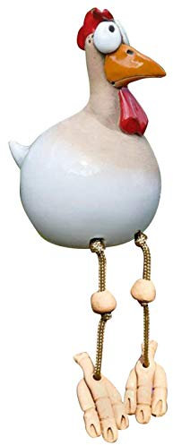 Rurunklee Décoration de Jardin - Statue de Poulet - Tabouret de clôture - Décoration de Poules - en résine - Sculpture intéressante - Cadeau de Cour - Décoration de Jardin - 25 cm