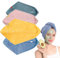 WYRGQIQN Juego de 4 Toallas de Microfibra para Secado de Cabello Prácticos Turbantes de Secado Rápido con Botón - Variados Colores para Todas Las Ocasiones y Necesidades.