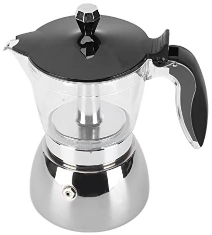 Pot, Pot with Thickened and Widened Handle 4 Cup Stainless Steel Mocha Pots for American Coffee, Macchiato and Mocha