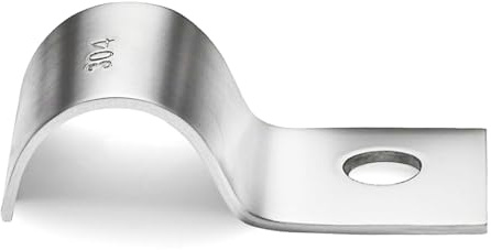 Ecitruz 35 stycken kabelklämmor metall, 304 rostfritt stål rörklämmor 10 mm, ett hål U-rörklämmor fästklämmor, kabelklämmor för skruvning, slangspänne rörhållare för rör Ø 10 mm