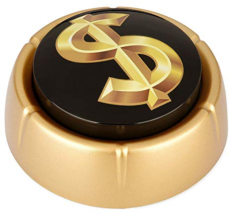The Monocle Breakers Cash Register Sound Button – Loud Cha Ching Money Noise Push Button – Funny Gold Desk Toy Office Gift – Batteries Included
