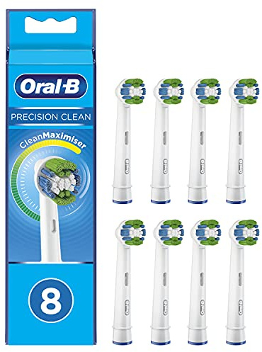 Oral-B Precision Clean Aufsteckbürsten für elektrische Zahnbürste, mit CleanMaximiser-Borsten für optimale Zahnpflege , 8 Stück (1er Pack)
