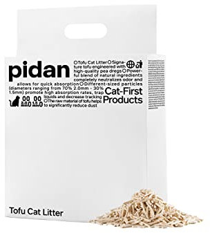 pidan Tofu Cat Litter (2.4kg/6L) 100% Natural, Flushable & Clumping, Ultra-Absorbent, Fast-Drying, Dust-Free, Low-Tracking Odour Control