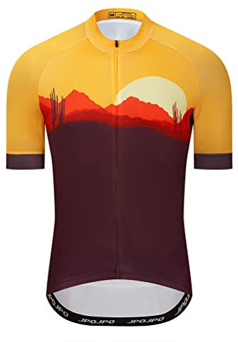 Desert Sunset Cycling Jersey Men, Short Sleeve Mountain Dirt Bike Shirt MTB Clothing Biking Gear Tops Riding Road Outfit BMX Clothes Bicycle Apparel Ciclismo Uniform XL