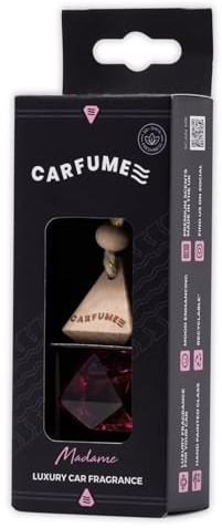 Carfume Madame Car Air Freshener Original | Premium Fruity Grapefruit, Rose & Jasmine Fragrance | Luxury Pink Recyclable Scented Diffuser For Women - Odour Eliminator - Car Accessories