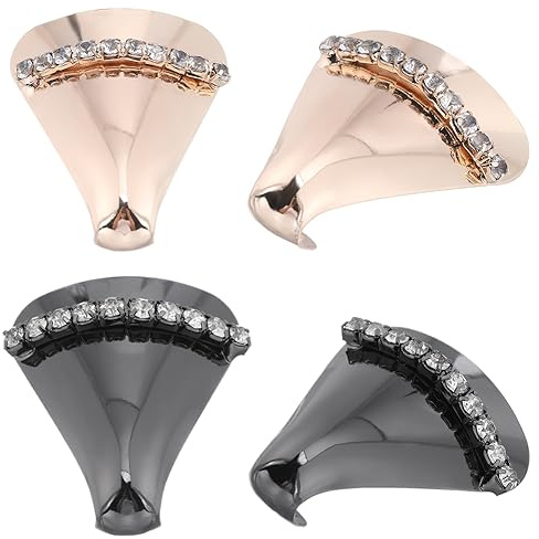 GORGECRAFT 4 Pieza 2 Colores Tacones Altos Punteras Zapatos de Metal Protector Puntiagudo Protección de la Punta de la Cabeza Cubierta Zapatos Duraderos Cristales Diamantes de Imitación Elegantes