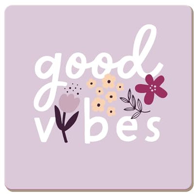 Grafik Werkstatt lustiger Untersetzer aus Kork | Good Vibes, Bunt