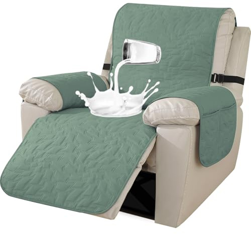Ystyle Copripoltrona Relax Reclinabile 1 Posto, Copri Poltrona Con Braccioli, Copripoltrona 1 Posto Con Braccioli, Copripoltrone Con Fascia Elastica, Copridivano Reclinabile, Verde Chiaro