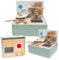 Mamabrum Kinder Spielküche aus Holz mit Zubehör, Faltbare Kinderküche 30x25x27cm - Kompakte Spielzeug Zubehör Set mit Besteck, Topf & Gewürzen für Kinde ab 3 Jahre