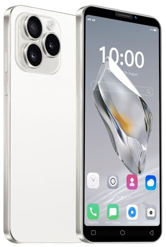 JtQtJ Mobile Phone of the Day Offer, 5.0 IPS Display, Dual SIM, 16GB ROM, Dual Cameras, Support:Wifi,GPS,Bluetooth,Face ID Cheap Phone (JtQ15P-White)