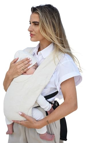 DERYAN Nova - Porte-bébé ergonomique pour nouveau-né et tout-petits - Réglable - Respirant et rembourré - Crème