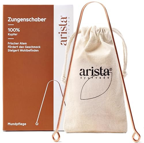 Arista Zungenreiniger aus Kupfer, Zungenschaber Kupfer, Mundgeruch Bekämpfen, Ayurvedischer Zungenschaber, Zungenreiniger Kupfer, Antimikrobielle Wirkung, Zungenkratzer, Zungenreiniger Ayurveda
