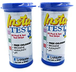 INSTA 3PLUS BROMINE and CHLORINE TEST STRIPS FOR POOLS, SPA AND HOT TUBS x 2 TUBS