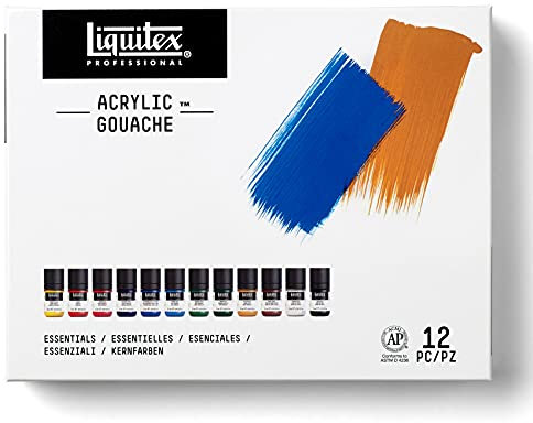 Liquitex 3699325 Professional Acrylic Gouache Set - Essentiels, 6 Farben in 22ml, matt - Acrylfarbe mit Gouache Eigenschaften, Hochdeckend, Wasserfest & Lichtecht