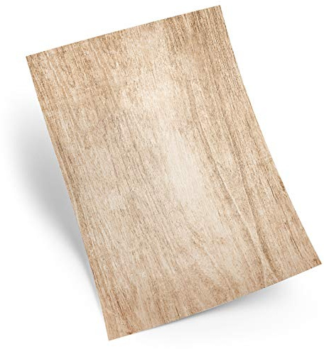 Carta da lettere rustica A4, set 25 fogli: cancelleria vintage legno marrone, menù matrimonio battesimo compleanno ristorante, inviti eleganti feste anniversario scrapbooking decorazioni creative