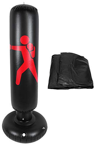 Keenso Sacco da Boxe per Fitness autoportante, Altezza 160 cm Sacchetto da Boxe Gonfiabile in plastica per Colpire Il Sacco a Pelo da Sabbia per Adulti Bambini