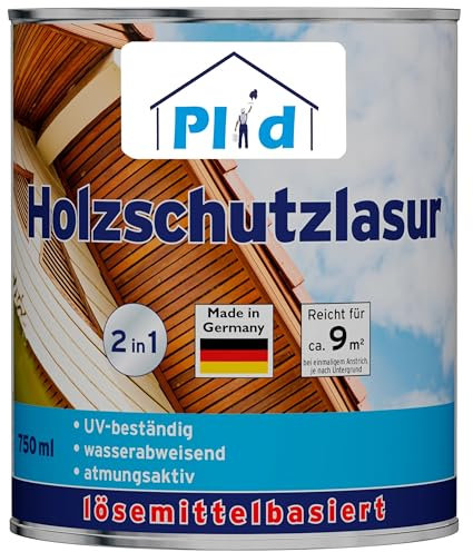 PLID® Barniz protector de madera de teca satinado, protección de larga duración, todas las maderas de hojas y coníferas, regula la humedad, resistente a los rayos UV, resistente a la intemperie,
