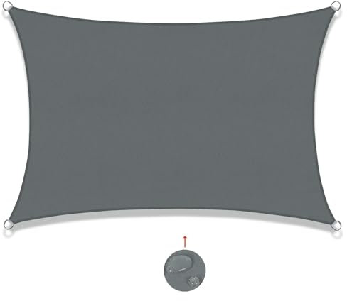 SUNNY GUARD Sun Shade Sail Rectangle 3x4.5m Waterproof UV Block for Garden Outdoor Patio - Anthracite