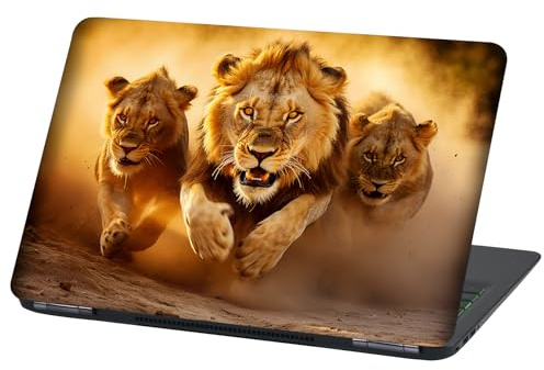 Housse de Protection pour Ordinateur Portable : étui de Protection Autocollant en Vinyle Autocollant étrange (13-14 Pouces, LP109 Lions)