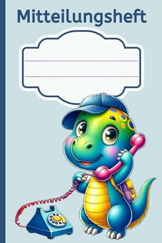 Mitteilungsheft A5 liniert Dinosaurier: Elternheft für Grundschule, Schule, Hort, Kindergarten, Muttiheft zur Kommunikation zwischen Erziehern und Eltern, Pendelheft zwischen Lehrer und Mama oder Papa