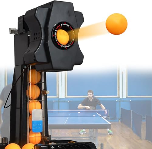 Beachtiful Robot de Tennis de Table avec Filet de Capture, avec 100 Balles de Tennis de Table, pour l'entraînement, Les Clubs de Jeux Sportifs, l'apprentissage