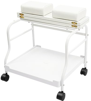 Qussse Pediluvio Spa Trolley Portátil para Uñas y Pedicura Carrito Masaje Mesa Salon Supplies (Blanco)