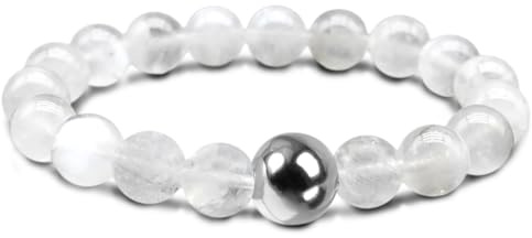 YUFFQOPC Elastischer Naturstein Ring, Anti Stress Ring aus Naturstein Perlen für Damen, Elastische Anxiety Rings, Fidget Ringe für Damen Mädchen