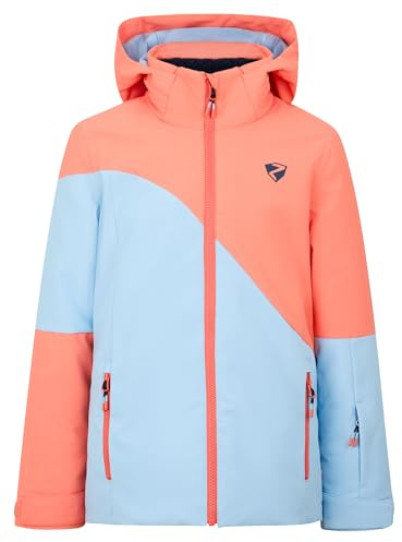 Ziener Mädchen AVINE-Z Ski-Jacke/Winterjacke | warm, atmungsaktiv, wasserdicht, vibrant peach tex, 176