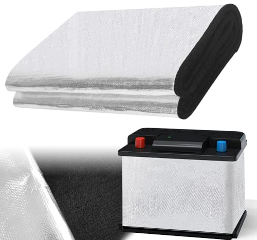 Kit d'isolation de batterie, couverture de batterie isolée, 18 cm x 1 m, isolation thermique, tapis d'isolation pour voiture, batterie de voiture, protection contre le froid et housse de protection