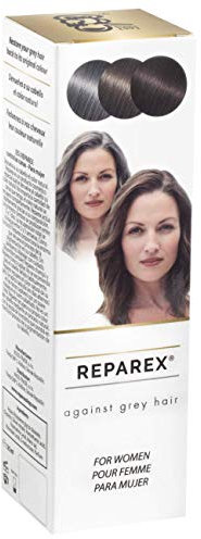 Reparex contra canas - Tratamiento de las raíces y el cabello de color gris natural para mujeres - Mejor que el champú o tinte de pelo - No más colorantes de pelo blanco - 125ml