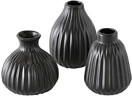3 x Vase Esko schwarz Höhe 12 cm
