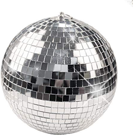 Boshen 10 Disco Mirror Ball with Hanging Ring Silver Party Disco Ball Light for Party Xmas DJ Stage Lighting Effect