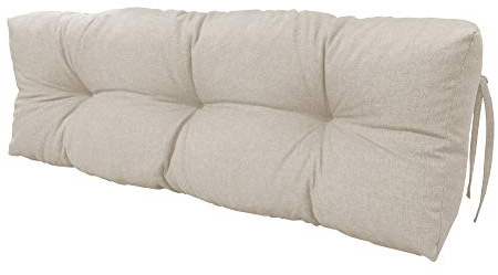 chilly pilley Cuscino Trapuntato Per Mobili In Pallet Riempito Con Fiocchi Di Schiuma Per Divano Per Schienale Per Sedile Laterale Set (Cuscino Schienale 120 X 40 Avorio)