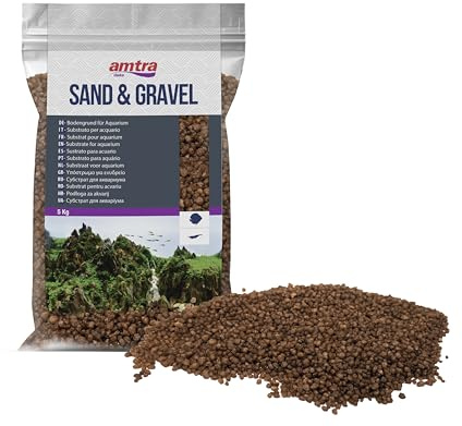 Amtra Quartz Céramisé Marron, Fond Naturel pour Aquariums d'eau Douce Ou Marins, Non Toxique, 1,6-2 mm, 5 kg