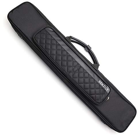 BEKZILY Billardqueue-Koffer, 3 x 4, für 3 Butts und 4 Schäfte, wasserdichte Billardqueue-Hülle, Gittertasche Design (Gitter-Design schwarz)