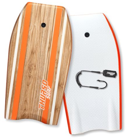 Thurso SURF Quill 42'' Bodyboard Body Boards Perfect for Kids and Adults for Beach and Pool Fun Lightweight & Durable EPS Core Ideal for Wave Riding and Bodyboarding Tangerine