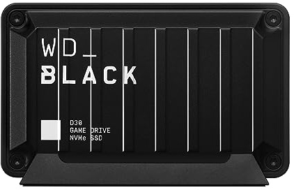 WD_BLACK D30 Game Drive SSD 500 GB (Übertragung mit 900 MB/s, USB Typ-C zu Typ-A Kabel) kompatibel mit PlayStation 5 und Xbox Series X|S, Schwarz