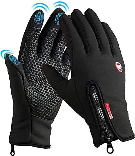 BNGXR Guanti Invernali, Touch Screen Antivento Guanti Sportivi per Uomo Donna, Caldo Antiscivolo Impermeabili Idea per Corsa, Moto Mtb, Ciclismo, Arrampicata, Sci