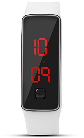 Reloj Deportivo Digital, Pulsera con Pantalla Electrónica, Duradero para Hombres y Mujeres (Blanco)