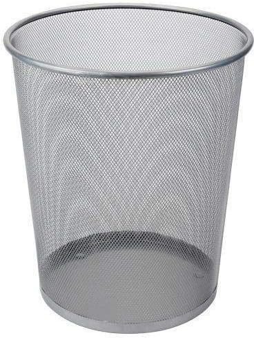 Cestino in Rete Metallica 19 Litri Ø30 x 35 cm. Cestini per la Carta o per Tavolo da Lavoro, Cestino per Ufficio, Casa, Camera (Argento)