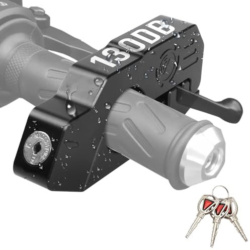 Motorrad Bremsschloss130db Alarm Diebstahlsicherung Motorrad Lenker Schloss, Aluminiumlegierung Bremshebelschloss mit 3 Schlüsseln für Motorräder, Roller, Geländefahrzeuge