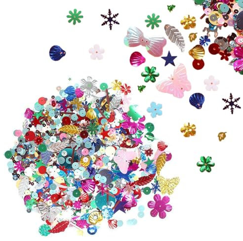 EUPSIIU Glitter Confetti, 135g Multicolor Sequins for Crafts, Versatile Sequins for Sewing, DIY Arts & Crafts Making, Jewelry Making, Clothes Decoration