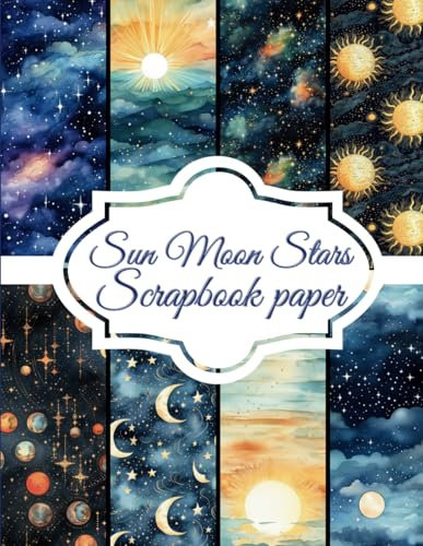 Sun Moon Stars Scrapbook paper: Scrapbooking Paper size 8.5 x 11| Ethinic Pattern - Colored Paper | Decorative Craft Pages for Gift Wrapping, ... | Premium Scrapbooking Pages for Crafters