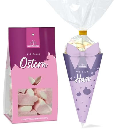 2er-Set Süße Ostern Marshmallows | Dein Geschenk zu Ostern | Osterhase Ersatz | Geschenk für deine Liebsten | Mitbringsel | Perfekte Osterüberraschung | Leckere Nascherei | Fröhliches Osterdesign