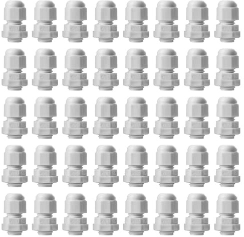 40 stycken kabelskruvar M12, IP68 vattentät kabelgenomföring, kabelskruvar för utomhus, trädgård, kopplingsbox, kopplingsdosa, plast, nylon, kabelgenomföring