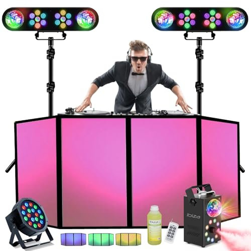 MOOVING LIGHT & SOUND - Pack Lumière - 2 portiques DJ Projecteurs PAR Astro - Facade - Machine Fumée Lumière LED Astro - Projecteur PAR - Soirée Mariage