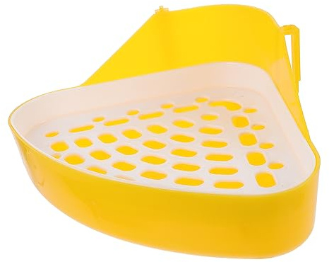 COLLBATH Lettiera Angolare Triangolare in Plastica per Piccoli Animali Domestici, Toilette per Conigli e Roditori, Vasino Compatto e Resistente per Addestramento in Casa e Giardino
