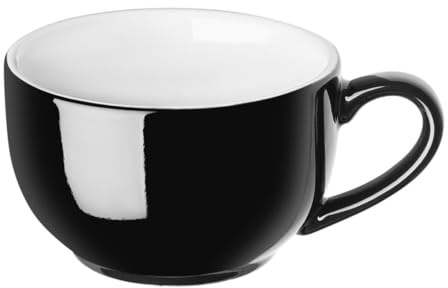 Olympia Cafe Coffee Cups Black 230ml (12 Pack) - Hot Drink Mugs Microwave, Oven and Dishwasher Safe CU953